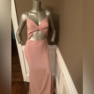 NWT MISSGUIDED Maxi Dress Pink Twist Cut Out Size 8